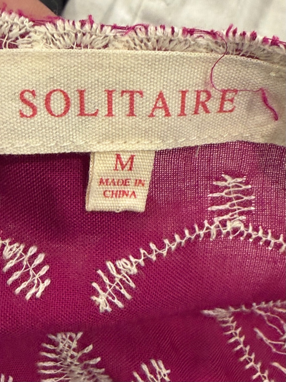 Solitaire Fuchsia Embroidered Ruffle-Sleeve Top - Picture 3 of 3